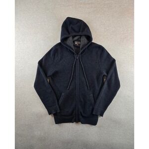 VINCE Hoodie Mens Medium Navy Wool & Cashmere Full Zip Knit Sweater